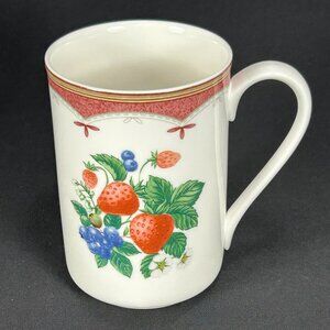 colorful floral art coffee mug. Mikasa HK222 Berry Delight